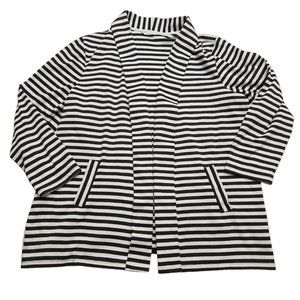 Christopher & Banks Striped Black White Blazer Plus Size 2X- 3X